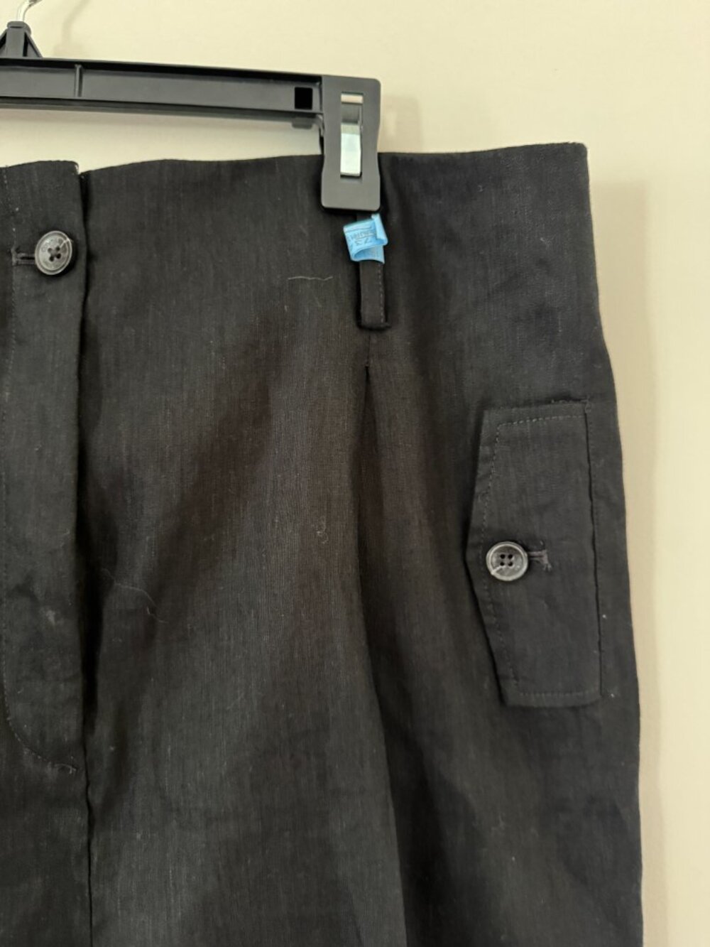 Calvin Klein Linen Blend High Waist Shorts Womens 12 Pleated Flap Pockets M3BV52 - Picture 3 of 9